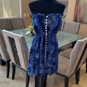 Tiare Hawaii Strapless Dress in Rich Blue